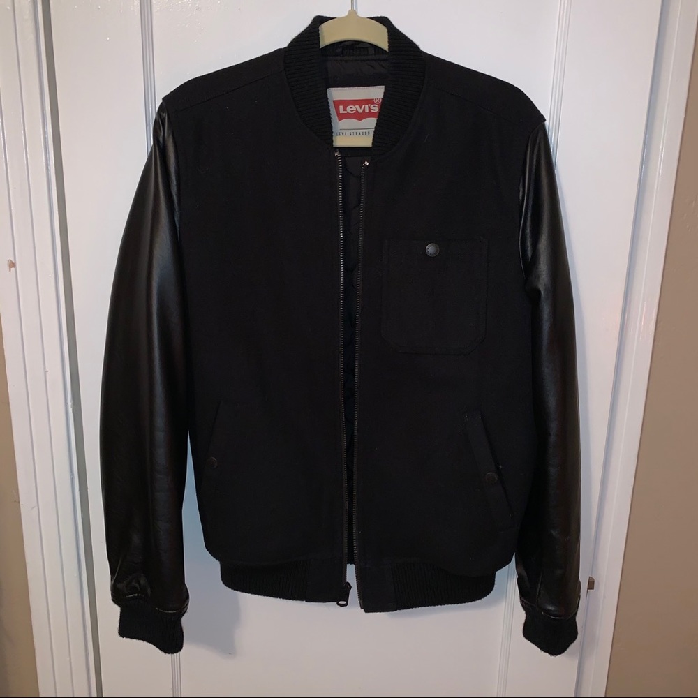 Levi’s black jacket.